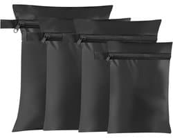 Set van 4 Waterdichte Reiszakken in Zwart - Ideaal voor Vuile Was, Organisatie en Reizen (22 x 35.25 x 38.4 x 40.2 x 30 cm)