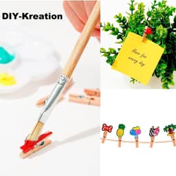 Dailygoods- Wasknijpers Houten - 160 Stuks - Kleine Clips 2.5/3/3.5cm - Jute Touw 10m - Spijkers - Creatieve Decoratie - Fotoclips — thumbnail 2