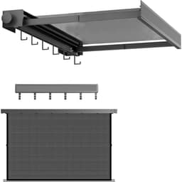 Uitschuifbaar Opklapbaar Droogrek - Wand Droogrek - Inklapbaar Wasrek - Wandgemonteerd Wasrek - Wasdroogrek Voor Badkamer Balkon Wasruimte - Aluminium Droogrek Met 6 Haken - Zwart — thumbnail 2