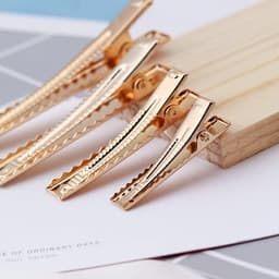 Metalen haarspelden - Eendenbek clips - Haarstyling en knippen - Antislip tanden - 35 mm - Goud — thumbnail 3