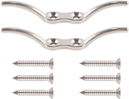 Ophanghaak - 2-pack - Robuust - Verzinkt - Touwbevestiging - Romeinse jaloeziekoord - Waslijn - Geschikt voor Buiten - Zilver. — thumbnail 1