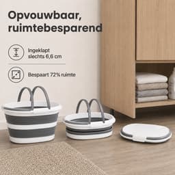 Opvouwbare Emmer 16 L met Deksel - Inklapbare Siliconen Emmer - Voor Camping, Picknick, Schoonmaken en Opbergen — thumbnail 4