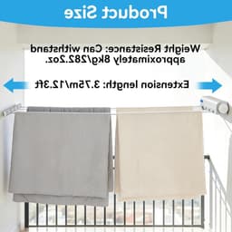 Uittrekbare wandwaslijnen met 5 lijnen - Ruimtebesparende binnenwaslijnen voor efficiënt drogen — thumbnail 3