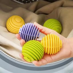 Wasbal voor wasmachine, 9 stuks, herbruikbare rubberen wasballen, anti-verstrikking, wasballen voor wasmachine, droger en wasdroger — thumbnail 5