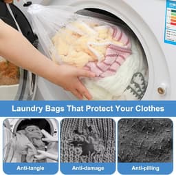 Grote Wasnetten voor de Wasmachine - 2 Stuks, Herbruikbaar en Vormvast, Ideaal voor Duvet Covers, Kleding en Ondergoed, 70 x 90 cm — thumbnail 5