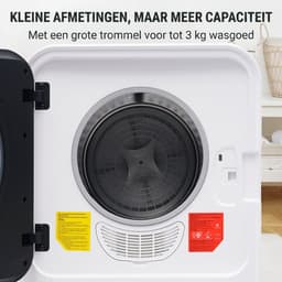 Mini Wasdroger - Afvoerdroger - Wanddroger - 830W - 5 Programma's - Compacte Droger - PTC Verwarming - 4,5kg - Oververhittingsbeveiliging - Kleine Ruimtes - 49,5x43,5x59,5cm - Zwart — thumbnail 5