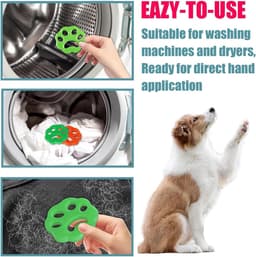 SnelShoppen - Set van 4 Dierenharen Verwijderaars voor Wasmachine - 2 Groene + 2 Gele Haarvangers - Cirkel en Bloem Vorm - Herbruikbaar en Effectief v — thumbnail 5