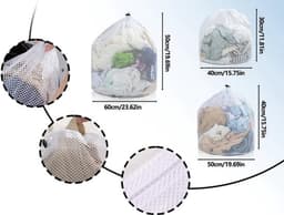 SnelShoppen - 3 Stuks Wasnetten Set voor Wasmachine - Coarse Mesh waszakken, Herbruikbaar, 30x40, 40x50, 50x60 cm, Perfect voor Kleding, Delicate Was, — thumbnail 3