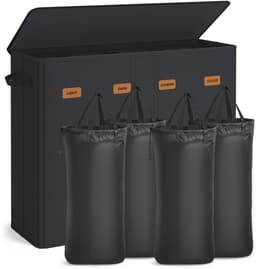 uJOY Wasmand - 4 praktische compartimenten - Inclusief 5 labels - 210 liter - Afneembare binnentas - Machinewasbare binnenzak — thumbnail 1