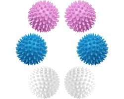 6 stuks drogerballen, wasballen, drogerballen voor wasdroger, donsjacks, drogerballen, drogerballen, wasbal voor wasmachine (blauw, wit, paars)