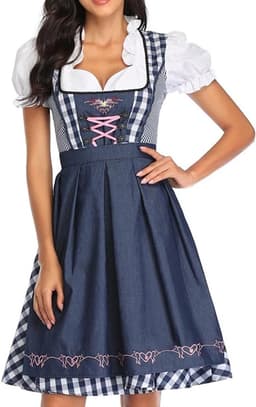 jurk voor dames, Oktoberfest kostuum, jurk met schort, maïs, uniform — thumbnail 1