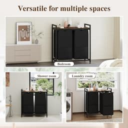 Danky - Multifunctionele wasmand 97L 2‑vaks met afneembare tassen en bovenopbergplank — thumbnail 3