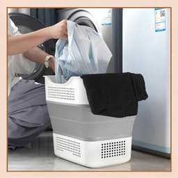 Opvouwbare wasmand – Speelgoedmand voor kinderen – Siliconen wasmand – Wasmand voor vuile was – Geschikt voor wasgoed, afwas, kleding, speelgoed en dekens – Stevig en draagbaar – Multifunctioneel en grote capaciteit – 35 liter - Donkergrijs — thumbnail 5