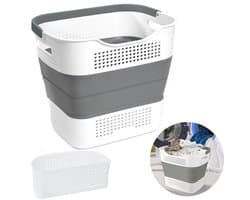 Opvouwbare wasmand – Speelgoedmand voor kinderen – Siliconen wasmand – Wasmand voor vuile was – Geschikt voor wasgoed, afwas, kleding, speelgoed en dekens – Stevig en draagbaar – Multifunctioneel en grote capaciteit – 35 liter - Donkergrijs
