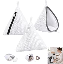 Set van 3 - Mini waszakjes van mesh - Waszakken - Polyester wasmachinezakjes - Waszakken van mesh met ritssluiting - 14*15 cm - Wit - Compact en draagbaar - Herbruikbaar - Geschikt voor delicate kleding, ondergoed en sokken — thumbnail 1