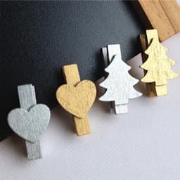 Houten Wasknijpers 50 Stuks - Decoratieve Klemmen - Kleine Knijpers - Houten Klemmen - Knutselklemmen - Geschikt voor Feestdecoraties — thumbnail 4