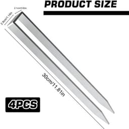 Grondankers U-vormig 4 stuks - Roestvrij Staal - Robuuste Bevestiging - Voor Rozenbogen - Tuin en Outdoor Structuren - Corrosiebestendig - Tuinankers — thumbnail 2