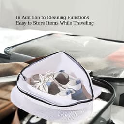 Wasnet voor schoenen, 2-delige mesh tas met rits, 40 x 25 x 25 cm, ideaal voor sneakers, sokken en delicate was. — thumbnail 5