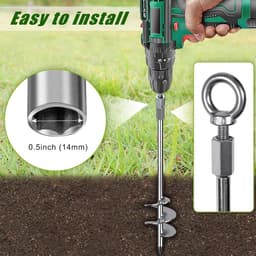 SnelShoppen - Stabiel Grondanker Grondpen Metalen 45cm Spiraal Stormanker voor Trampolines, Schommels, Camping, Schuren, Honden, Carport, 2 Pak — thumbnail 3