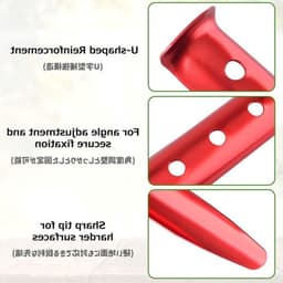 Zware metalen tentpennen voor kamperen, 12-8 inch met haak, geschikt voor harde grond en rotsachtige ondergronden — thumbnail 5