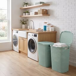 Kunststof wasmand met deksel 57 liter Five® - Groen - Kunststof — thumbnail 5