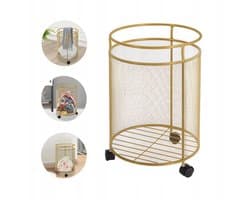 Merkloos Merkloze Metalen Wasemmer met Wielen - Goud, 40x36cm