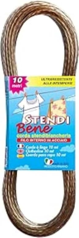 & Parodi, artikelnr. 355, touw/waslijn, van staal, lengte 10 m, dikte koord 2,4 mm, ideaal voor het wassen, bijzonder weerbestendig, reservelijn — thumbnail 2