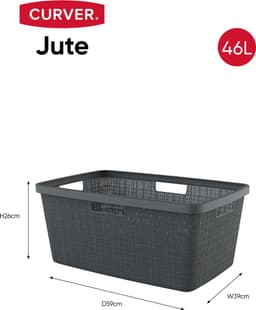 Curver Jute Wasmand - 46L - Donkergrijs — thumbnail 2