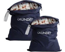 Solidchoice- Waszak Set van 2 - Waterdichte Reiswaszakken - Opvouwbare Vuile Waszak - 45 x 60 cm / 35 x 55 cm - Handig voor Onderweg - Ruimtebesparend Ontwerp - Waszakken