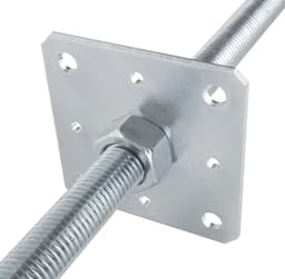 Paalvoetanker Anker - Kolombasis Verstelbaar - Stevig Monteren - In Hoogte Verstelbaar - 110 x 500 mm - Zilver — thumbnail 2