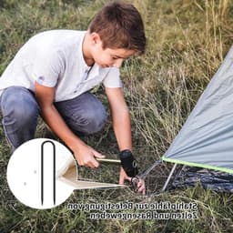 6 Stuks Grondankers 30 cm Lang, U-Haak Tent Pegs voor Beveiliging van Tent, Trampoline en Tuinpolen — thumbnail 5
