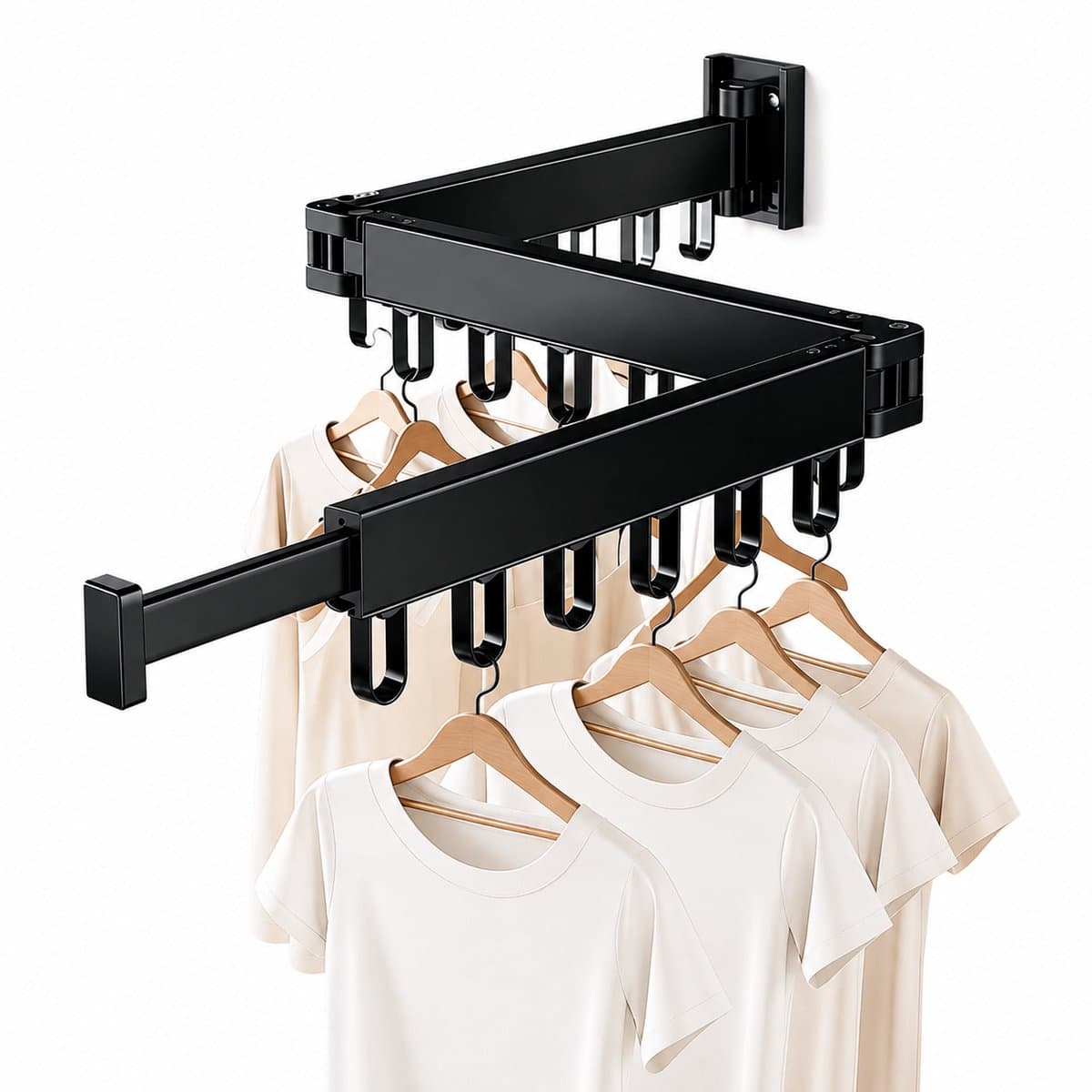 Lifero Droogrek Inklapbaar - Wanddroogrek - Wasrek - Droogrek - Wandmontage Drogen Wasgoed - Was Drogen - Waslijn - Wassen Kleding — afbeelding 1