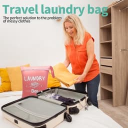 Set van 3 handige waszakken voor op reis - vuile kledingtas - natte tas voor sportschool, wassen, zwembad - 38 x 48 cm - ideaal voor yoga en dormitory — thumbnail 4