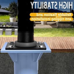 Universele grondanker voor parasol, stevige metalen basisplaat voor betonnen ondergrond, optimale stabiliteit en weerbestendigheid, geschikt voor zware wind en belastingen boven 1 kg — thumbnail 2