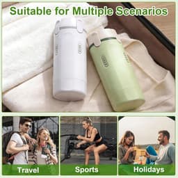 4-in-1 navulbare reisdispenserflessen, reisflessen om te vullen, reisdispenser met schaal en etiket, herbruikbare reisgadgets, dispenserflessen voor shampoo, lotion, douchegel, spoeling (wit) — thumbnail 4