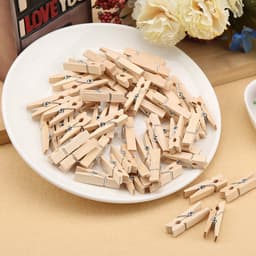 100 Stuks Mini Houten Wasknijpers – Natuurlijke Decoratieve Knijpers voor Foto’s, DIY Knutselen, Fotomuur, Kaarten & Decoratie — thumbnail 4