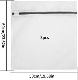 SnelShoppen - Set van 3 Wasnetten voor Wasmachines, Waszakken met Rits, Beschermende Waszakken voor Ondergoed, Blouses, Bed Linnen en Jassen, 50 x 60 — thumbnail 3