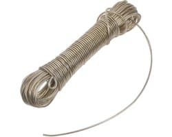 Waslijn - Drogere Koord - Kleding Drogen - PVC Beschermd - 20 Meter - Zilver