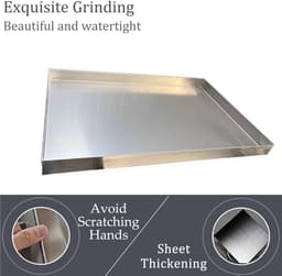 Lekbak RVS - Wateropvangbak - Keuken Afvoer - Stevig Materiaal - 100x100x4cm - Zilver — thumbnail 5