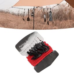 Dailygoods- Waslijn Fluorescerend - Verstelbare Lengte - Camping Waslijn - Reflecterende Staaldraad - Multifunctioneel - Clip Haak Ontwerp - Ophangtouw — thumbnail 5