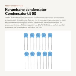 Dailygoods - Keramische condensator - Condensatorkit 50 stuks - Hoogspanningscapaciteit - 1000V 104M 0.1uF - Betrouwbare condensatoren - Geschikt voor... — thumbnail 1