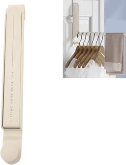 Vouwbare droogrek voor kleding zonder boren, met uitschuifbare stang voor handdoeken en wasgoed, ideaal voor badkamer en wasruimte — thumbnail 3