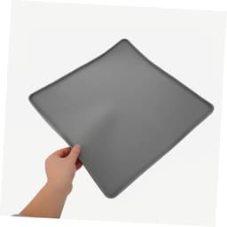 Lekbak Siliconen Mat - Wateropvangbak Vochtregulator - Apparaat Beschermen - Opstaande Rand - 40x40 cm - Grijs — thumbnail 2