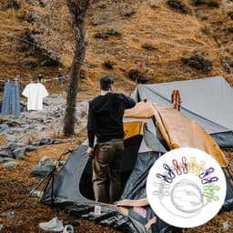 Draagbare waslijn - 2-pack - Reis-waslijn met 12 stuks kleurrijke clips - Verstelbare camping-waslijn - Elastische opvouwbare waslijn voor binnen en buiten — thumbnail 4