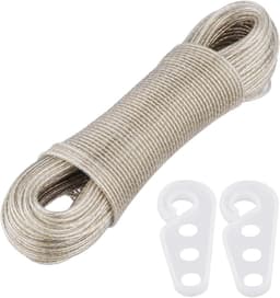 Stalen Waslijn - Kleding Draad - Buiten Wassen - Extra Sterke Kern - 50 Meter - Grijs — thumbnail 1