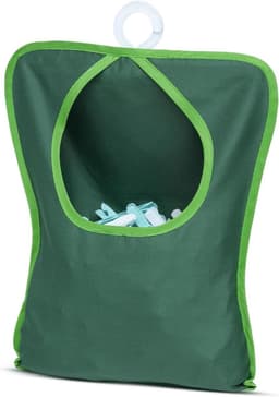 Wasknijper Tas - Haringen Houder - Wasknijpers Opbergen - Dubbel Gestikt Katoen - 39 x 29 cm - Groen — thumbnail 1