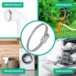 Afvoerslang Klem - Slangklem Roestvrijstaal - Bevestigen Afvoerbuizen - Chemisch Bestendig - 100 mm - Zilver — thumbnail 3