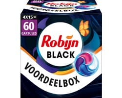 Robijn Wasmiddel - 4-in-1 Wascapsules - Black Velvet - 4 x 15 stuks - 60 Wasbeurten - Voordeelverpakking