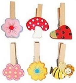 Houten speelgoed knijpers decoratief setje van 12 — thumbnail 2