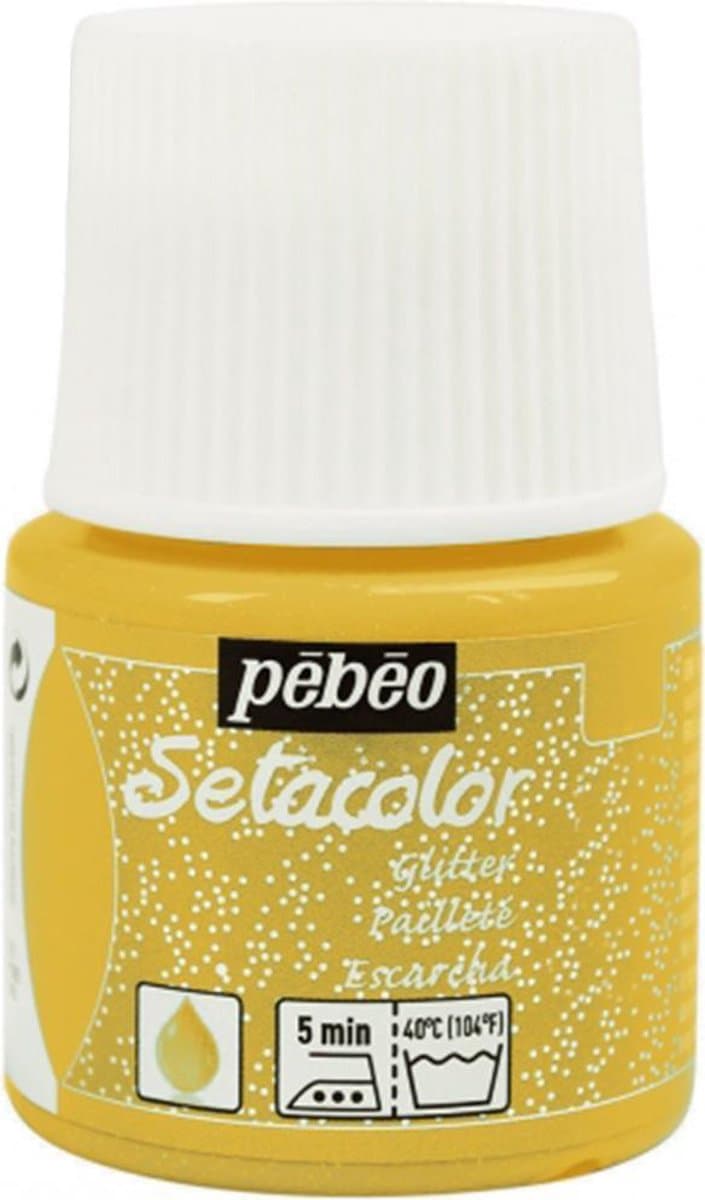 Pébéo Setacolor Glitter Gouden Textielverf - 45ml textielverf voor lichte stoffen — afbeelding 1